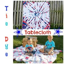 Celebrate 4th of July with a picnic using this tie dye tablecloth. You can use it as a red, white, and blue picnic blanket, or put it on your 4th of July dinner table for your party!