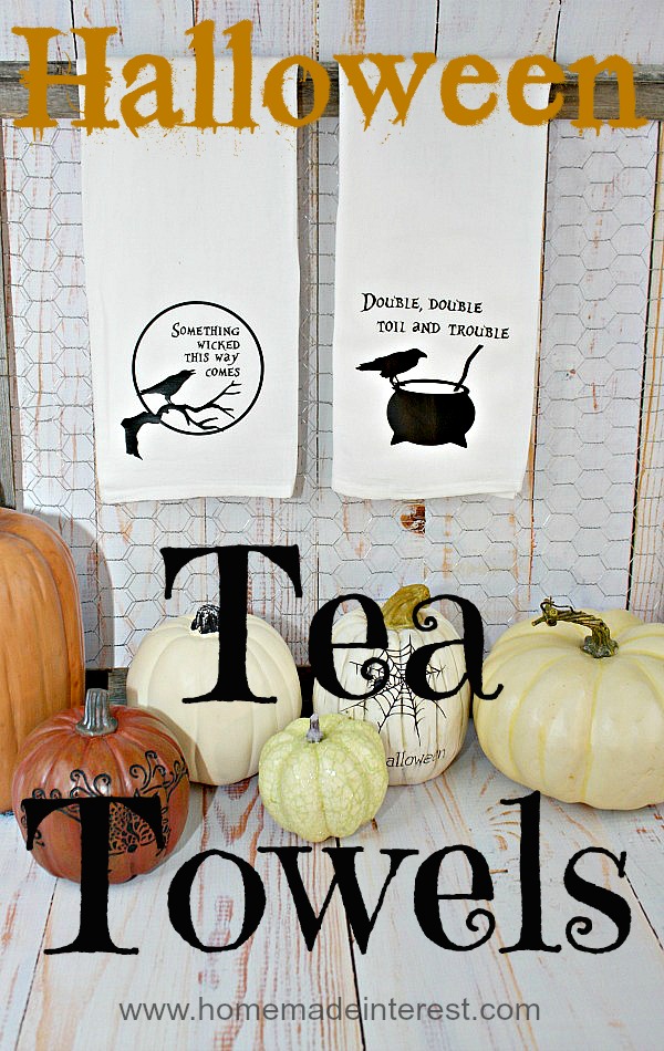 Halloween Tea Towels {www.homemadeinterest.com}