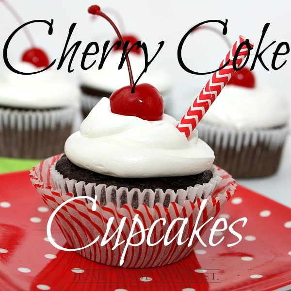 This Cherry Coke Cupcake recipe is so easy to make. All you need is a box of cake mix and a can of coke! Add a little cherry juice and you have cherry coke cupcakes. Put them in a jar and you have a fun homemade gift for friends or family.