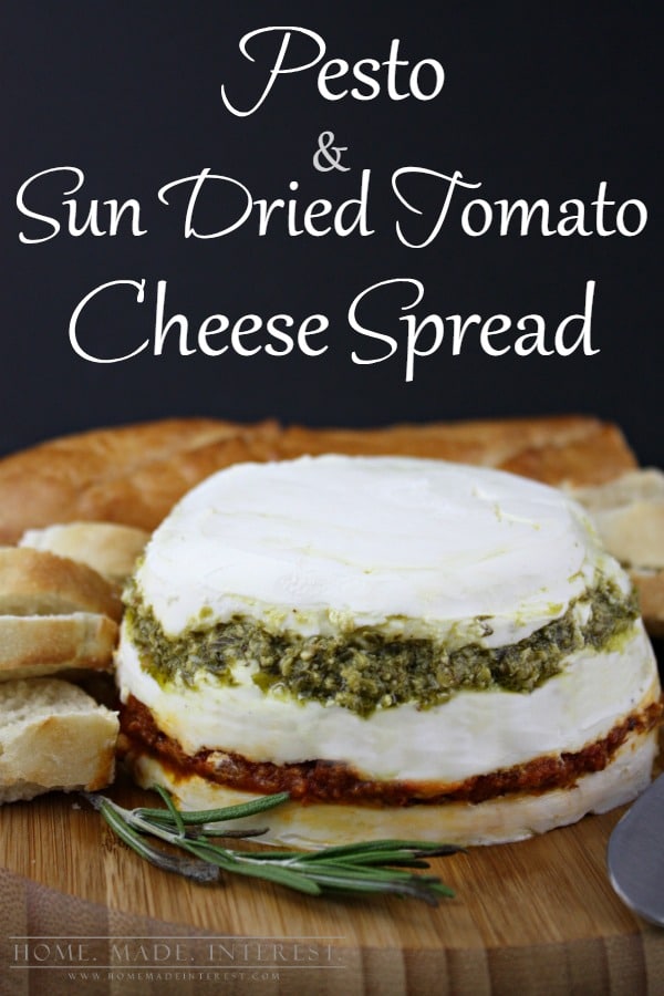 This is one of my favorite appetizers to make and it is always a hit. I’ve served it at baby showers, bridal showers, birthday parties, dinner parties, holidays parties,  you name it this easy recipe is the answer! Made with basil pesto, sundried tomato pesto, goat cheese and cream cheese it is decadent and delicious spread on crostini. #MezzettaMemories #sp