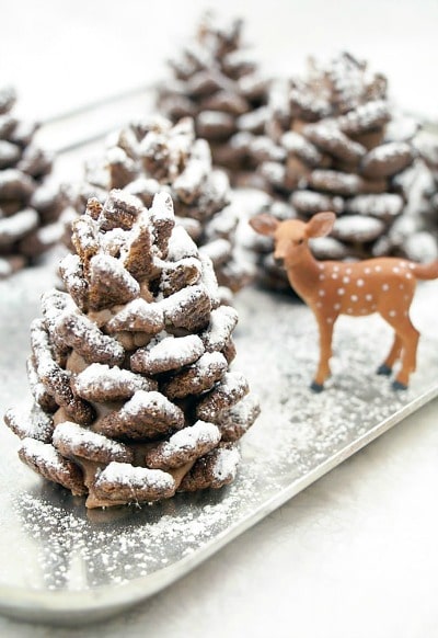 http://www.handmadecharlotte.com/recipe-snowy-pinecone-snacks/