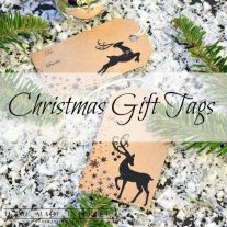 I have used deer in my Christmas decorations all year. I love them! So I made some free printable Christmas gift tags for you with reindeer. Print them on kraft paper or other colored scrapbook paper to complete your gift wrap this year.