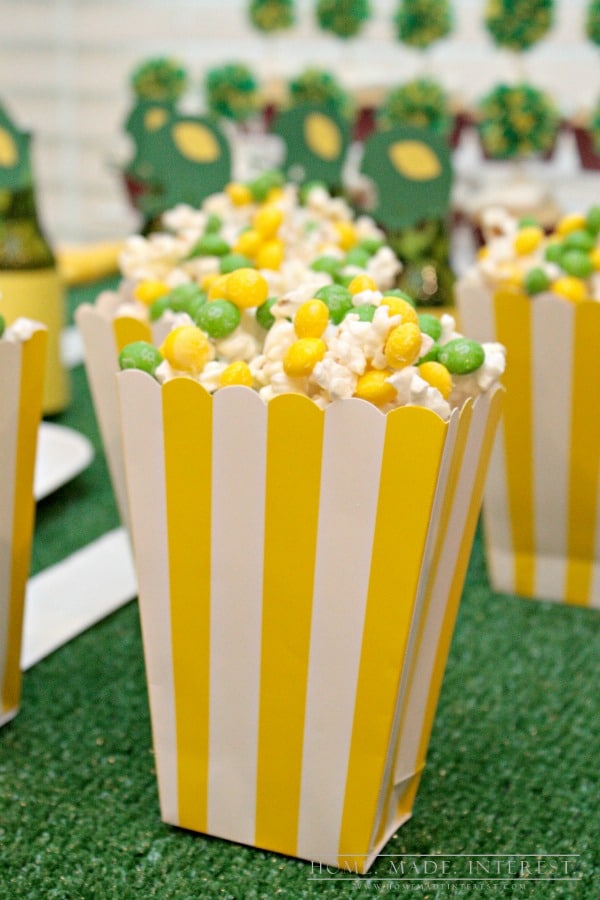 Pop some popcorn and toss it with chocolate and Skittles and you have a sweet and salty treat the whole family will love. You can make it for movie night, the big game or just an easy snack recipe for the kids. 