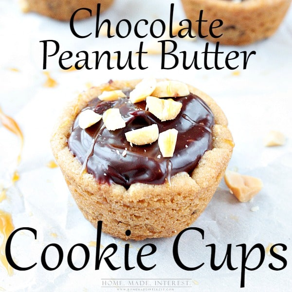 This Chocolate Peanut Butter Cookie Cups recipe is quick and easy to make. Chocolate chip cookie filled with peanut butter and topped with chocolate makes these little bites of heaven.