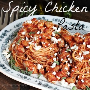 This spicy chicken pasta recipe is simple to make for an easy weeknight dinner or a fancy dinner party.