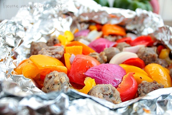 This meal is so easy to make and it is full of flavor! Italian sausage, peppers, and onions grilled in a foil packet. I can’t wait to make it again!