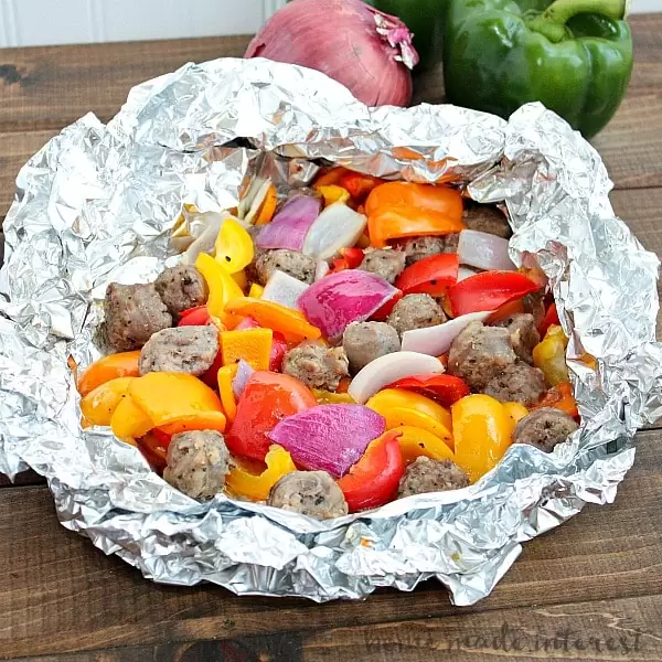 This meal is so easy to make and it is full of flavor! Italian sausage, peppers, and onions grilled in a foil packet. I can’t wait to make it again!