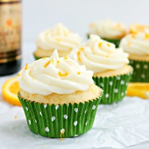 This mimosa cupcake recipe is orange cupcakes with an orange champagne frosting.