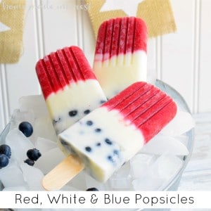 These are a delicious, cool treat on a hot 4th of July day! Celebrate this summer with these all natural, fruit and yogurt popsicles. My kids love them!