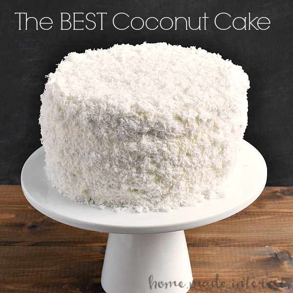 This is the best coconut cake recipe I’ve ever made. This easy coconut cake is moist and delicious and uses fresh coconut!