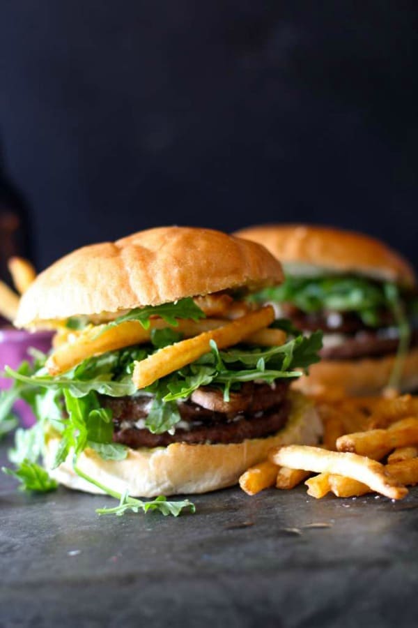 Mouth watering all beef burgers for for grilling this summer. Burger loaded with delicious goodness.