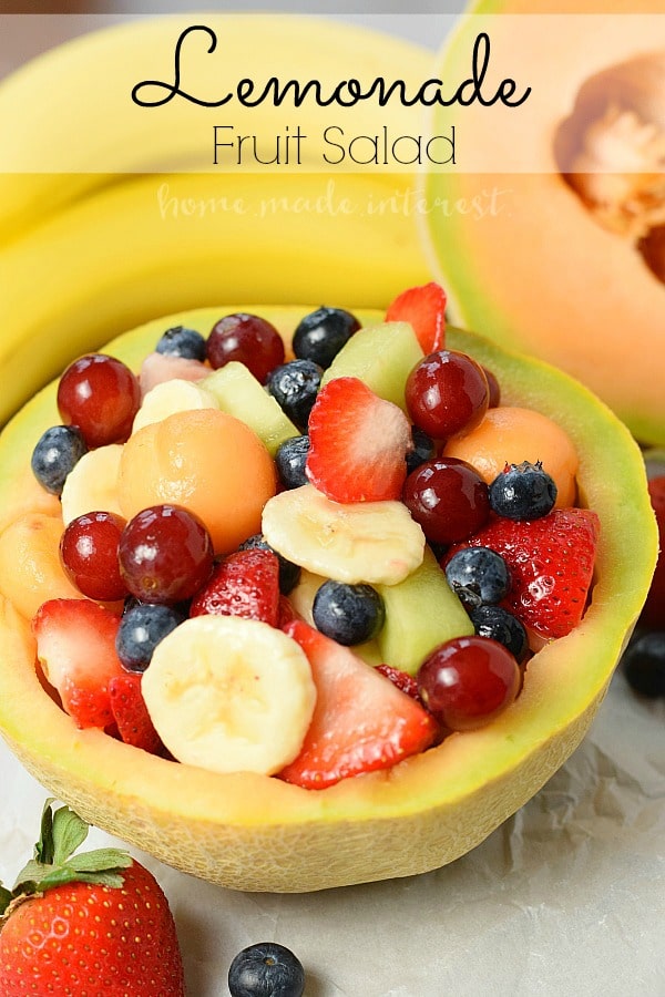 Whether it is for a Motherâ€™s Day brunch or a summer picnic this Lemonade Fruit salad is the perfect fruit salad recipe to share with friends and family. The fruit is sweetened with lemonade that keeps the fruit from turning brown. Itâ€™s perfect for summer picnics and a healthy snack for the kids. 