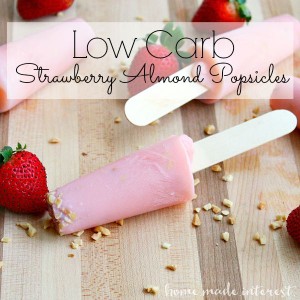These low carb strawberry almond popsicles are a great way to keep eating healthy even when you are craving dessert.