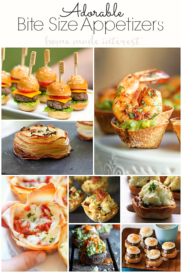 Guests love perfect bite size appetizers at parties! No fork needed, just use your fingers. Great bite size appetizer recipes for birthdays parties, holidays, and baby showers.