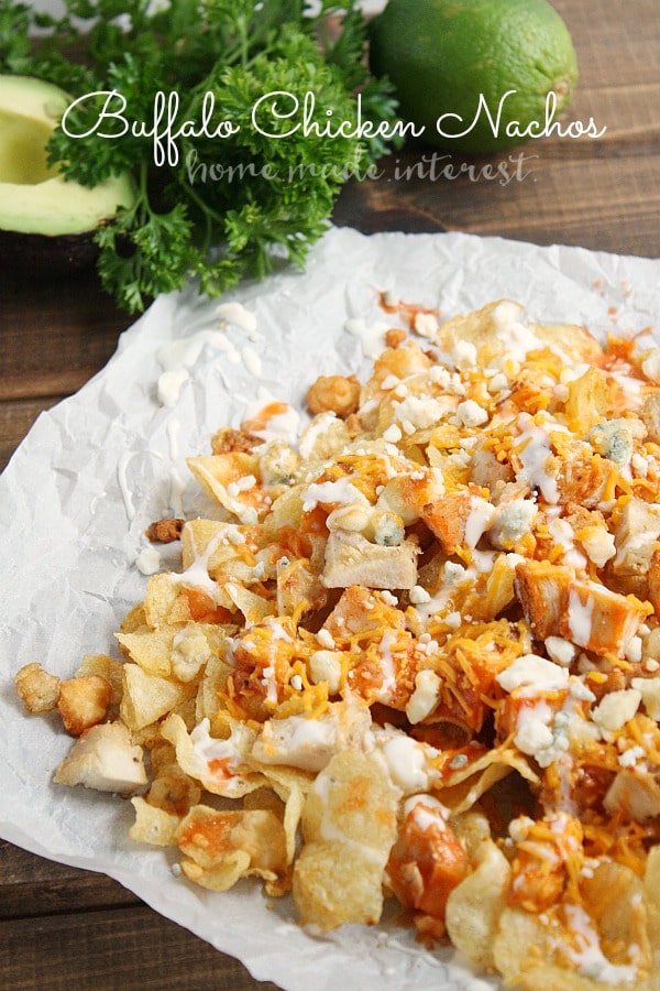 This easy buffalo chicken nacho recipe is perfect for game day and makes a simple party food that your guests are going love! 
