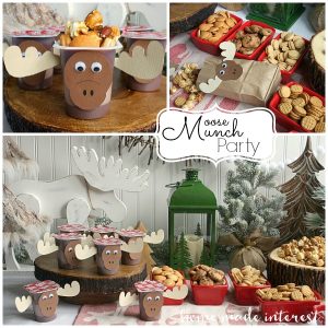 This Moose Munch Holiday Party is such a fun theme for a holiday party where kids and adults can have a good time. Make your own Moose munch and load up your chocolate “moose” then dig in! We’ve even got a few moose printables to get you started.