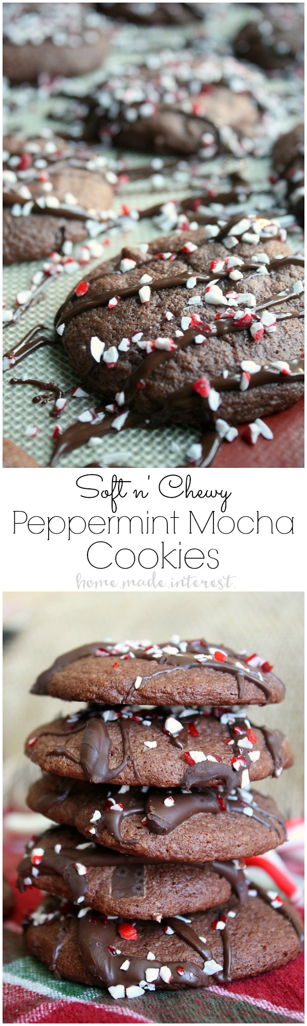 These peppermint mocha cookies are chocolate peppermint cookies with a hint of coffee flavor. This is my favorite Christmas cookie recipe!