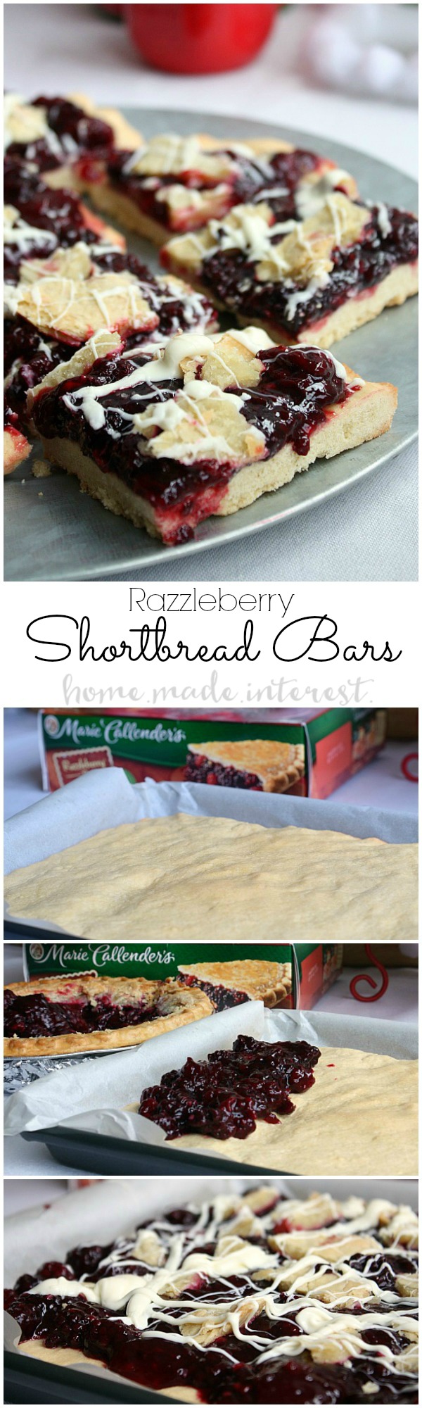 These razzleberry shortbread bars are an easy way to turn pie into a cookie!