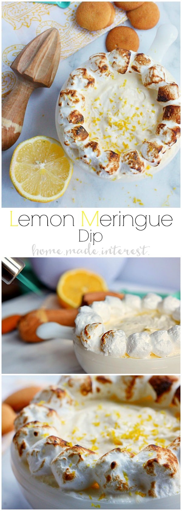 This fluffy Lemon Meringue Dip is a mix of meringue and lemon curd served with graham crackers or cookies. It is a no bake summer dessert that you can enjoy all year long! Take it to your next summer potluck or make it for your friends at your next party. 