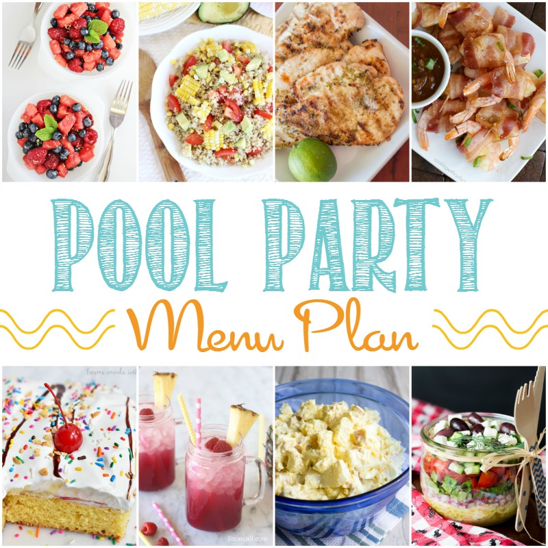 We’ve got all sorts of party recipes that are perfect for a summer pool party. This summer meal plan has appetizers, main dish, salad, side dish, drinks, and dessert recipes that will help you celebrate summer with a pool party that everyone will enjoy!