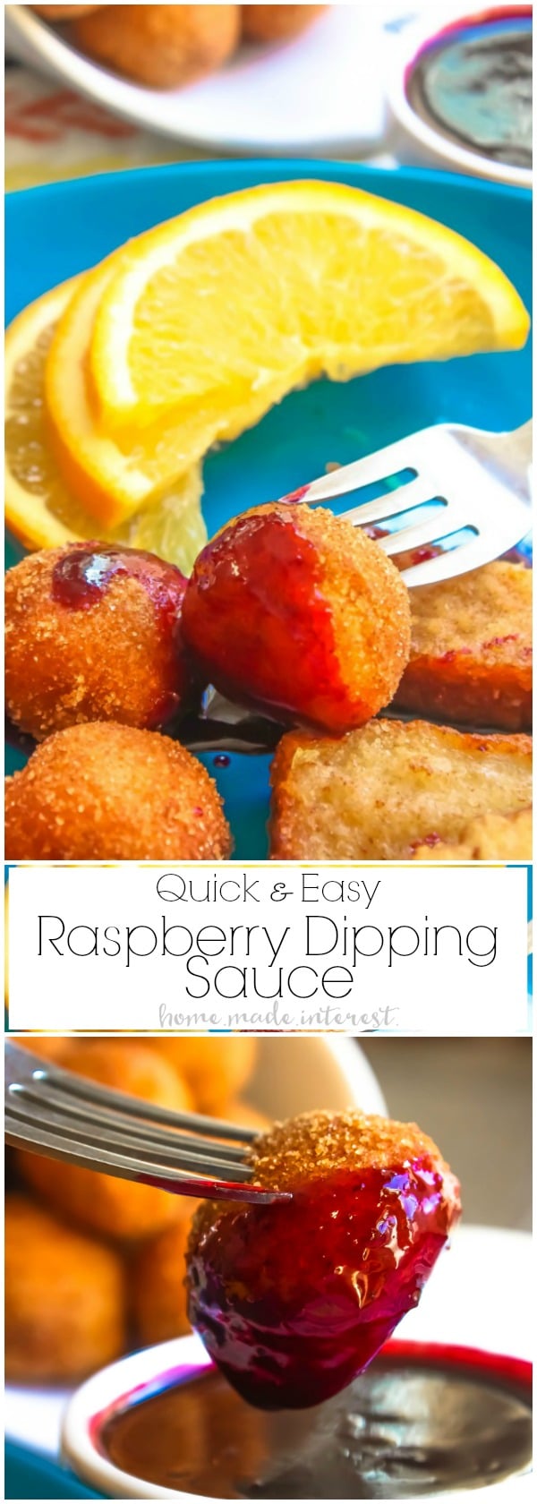 Making time for breakfast can be hard but I have a few tips and tricks for getting breakfast on the table in the morning before getting the kids off to school. This quick and easy raspberry dipping sauce can be frozen in individual portions and heated up to dip french toast sticks or donuts in for a breakfast the kids will love. 