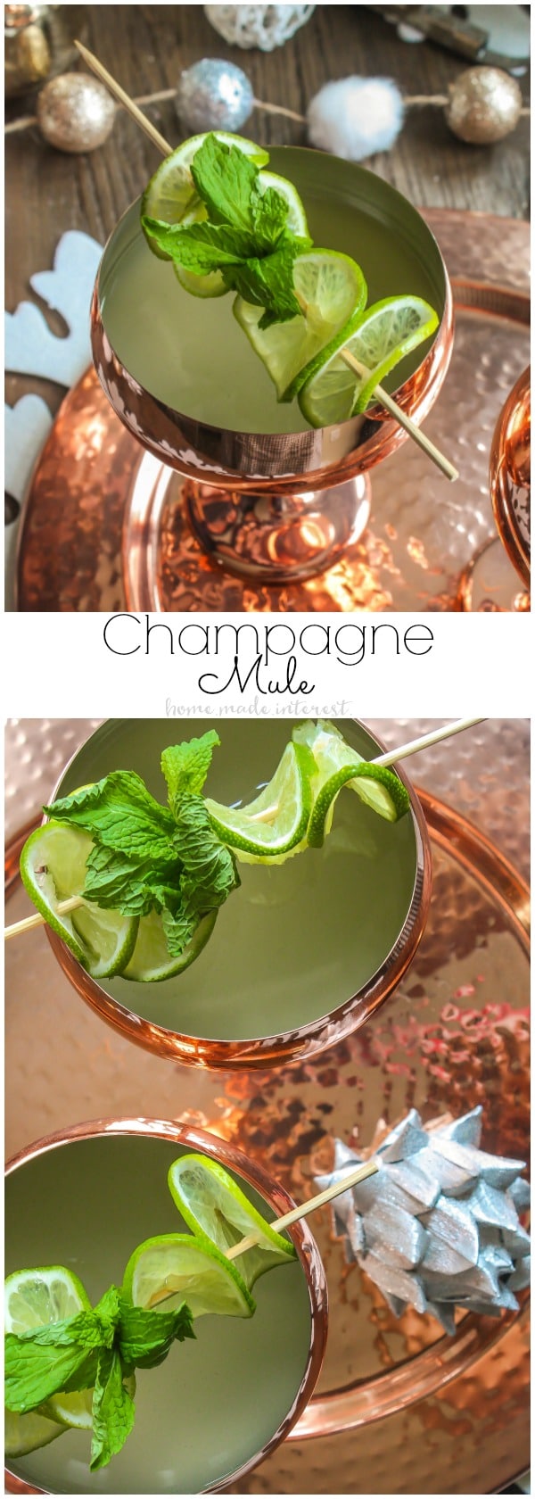 The Moscow Mule has become very trendy. This New Year's party make a toast with a Champagne Moscow Mule. Pop the bubbly when you count down and pour yourself a delicious Moscow Mule with a twist. This Champagne Moscow Mule recipe is the perfect fizzy drink to serve at your Christmas or New Year’s Party. 