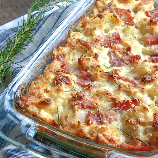 This chicken cordon bleu casserole is a low carb recipe that is rich, creamy, and amazing. This is an easy low carb dinner recipe made with cauliflower, ham, chicken, covered in a creamy dijon sauce. Low carb chicken cordon bleu casserole is a low carb diet recipe at its best!