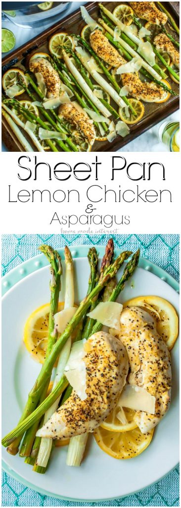 Pinterest image for Sheet Pan Chicken and Asparagus with title text
