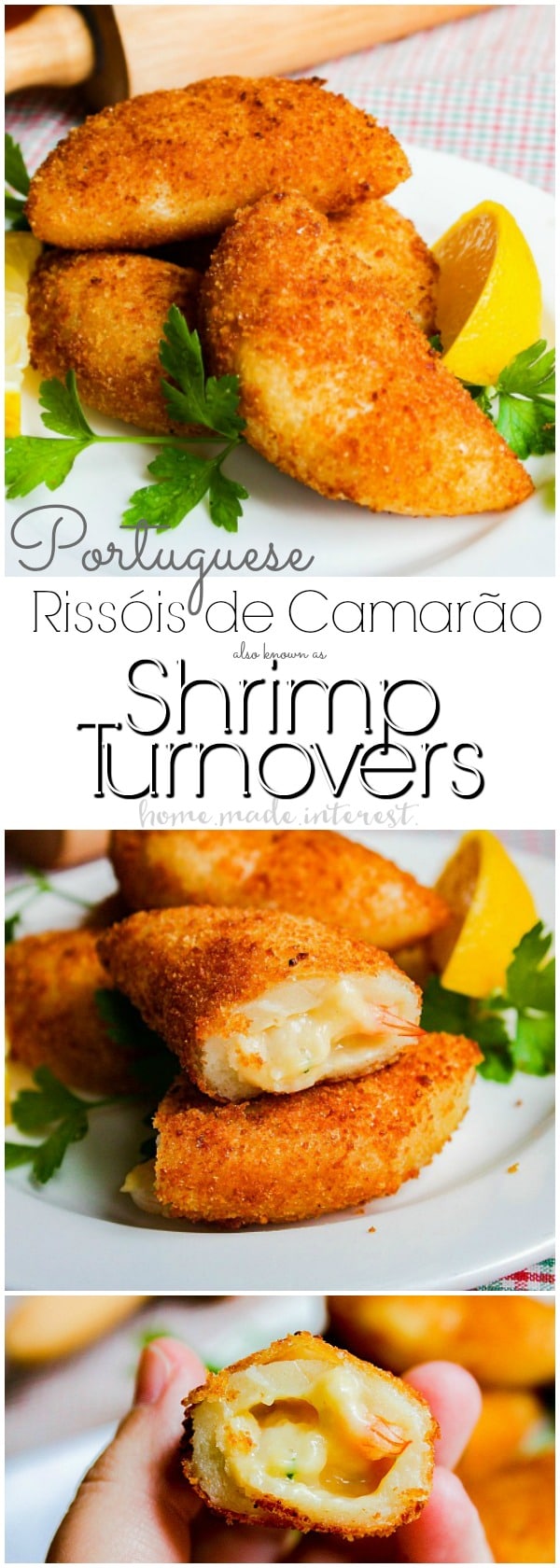 Portuguese Shrimp Turnovers | My favorite appetizer for parties and celebrations are these Portuguese Shrimp Turnovers or Rissóis de Camarão. These shrimp dumplings are the ultimate Portuguese tradition and you’ll find them at every party and big event. This Shrimp turnover recipe is one of the best party appetizer recipes you will ever try. These shrimp dumplings are a make ahead appetizer recipe and they made a great seafood recipe for Lent! 
