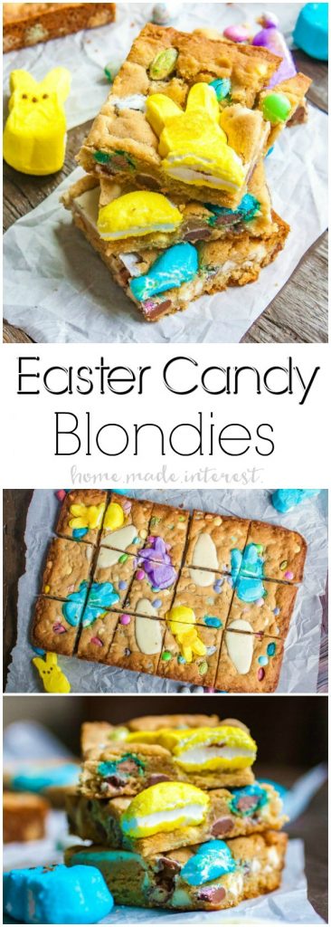 Pinterest image for Easter Candy Blondies with title text