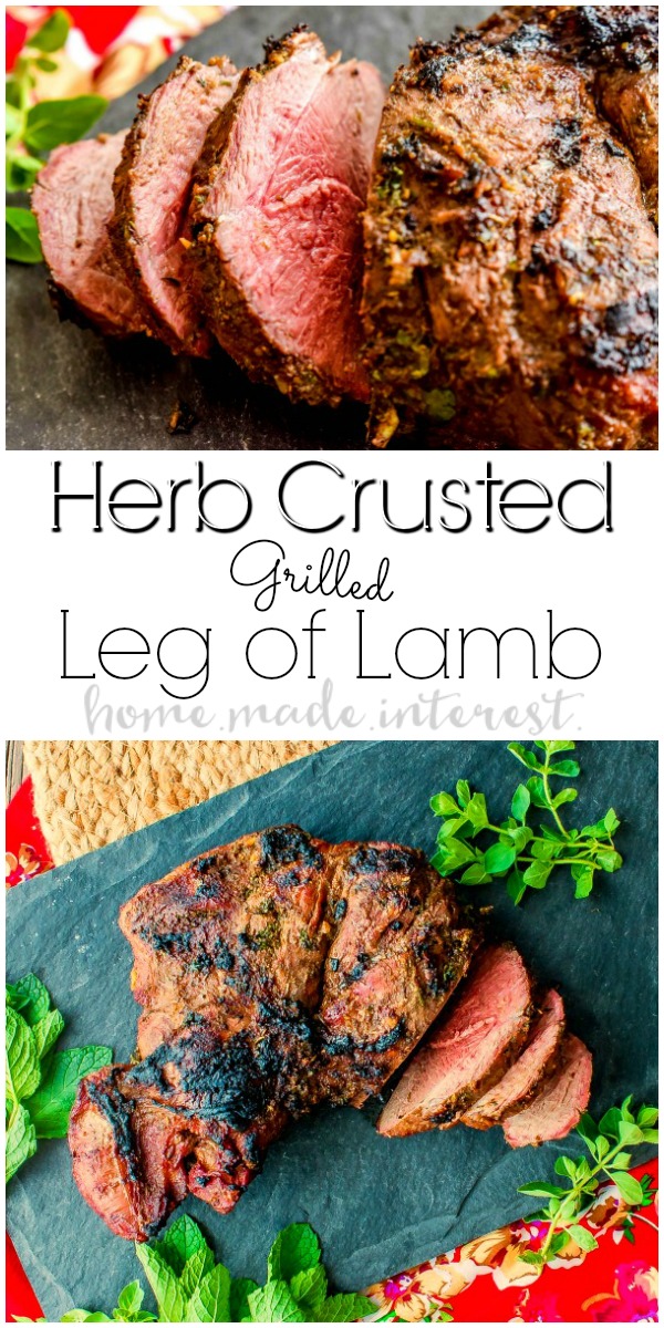Herb Crusted Grilled Leg of Lamb | This grilling recipe is going to make you the star of your next BBQ! Herb Crusted Grilled Leg of Lamb recipe is a grilled lamb recipe that is packed full of flavor. Learn how to use a Big Green Egg to cook the perfect lamb. An easy lamb recipe that anyone can make. 