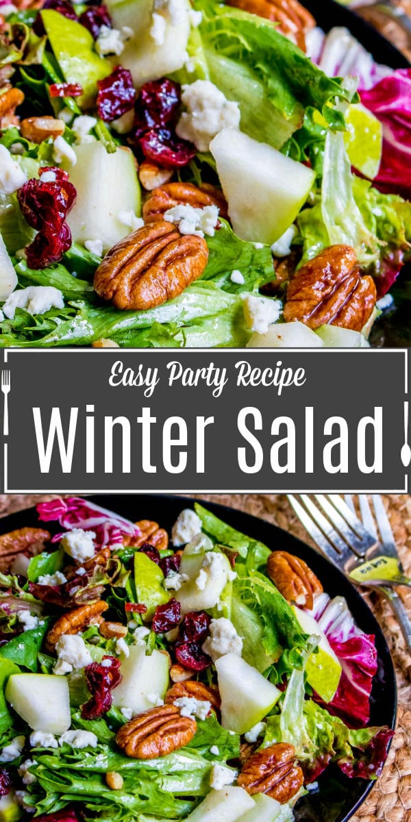 Pinterest image of Winter Salad with title text
