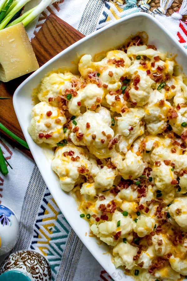 low carb cauliflower casserole with bacon