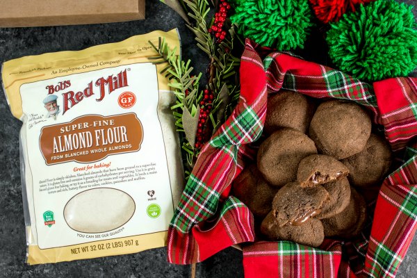 Bob's Red Mill almond flour and low carb chocolate peanut butter cup stuffed cookie | Low Carb Cookies