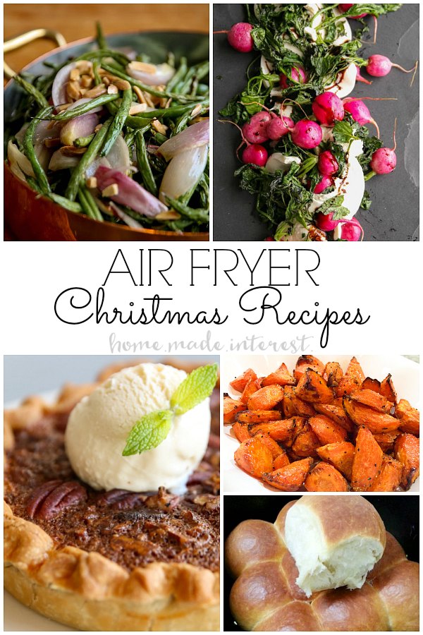 Christmas recipes made in the air fryer. We've got a whole list of Air Fryer Recipes that you can make for Christmas dinner! Save some time and oven space by using your Air Fryer to cook parts of your Christmas dinner.