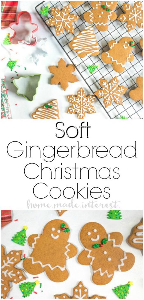 Soft Gingerbread Cookies | This soft gingerbread cookies recipe is a traditional gingerbread cookie that can be used for making gingerbread houses or a delicious gingerbread man. This gingerbread cookie recipe is a gingerbread cut-out cookie recipe that is perfect for baking and decorating Christmas cookies over the holidays. Make these gingerbread cookies for a cookie exchange, give them as a Christmas gift to friends and family, or serve them as a gingerbread Christmas dessert at holiday parties.