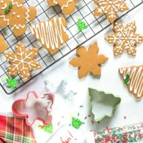gingerbread Christmas cookies and holiday cookie cutters