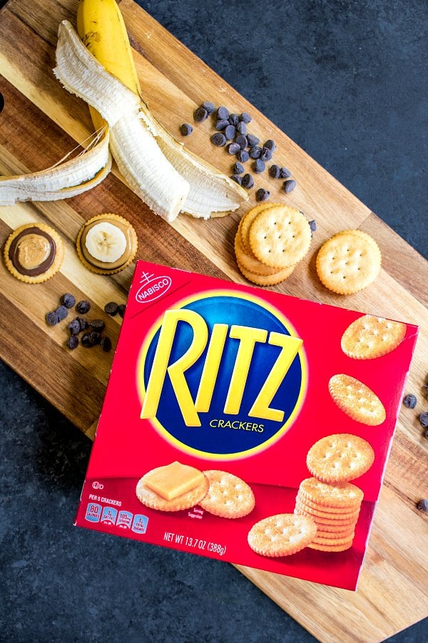 Ritz box with banana and peanut butter