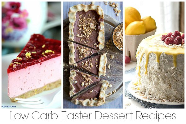 Collage of low carb Easter desserts