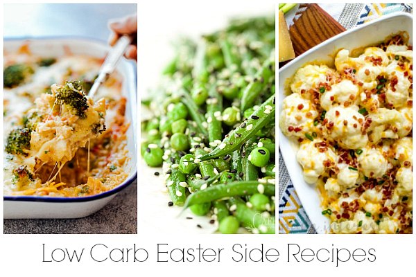 collage of keto Easter side dishes