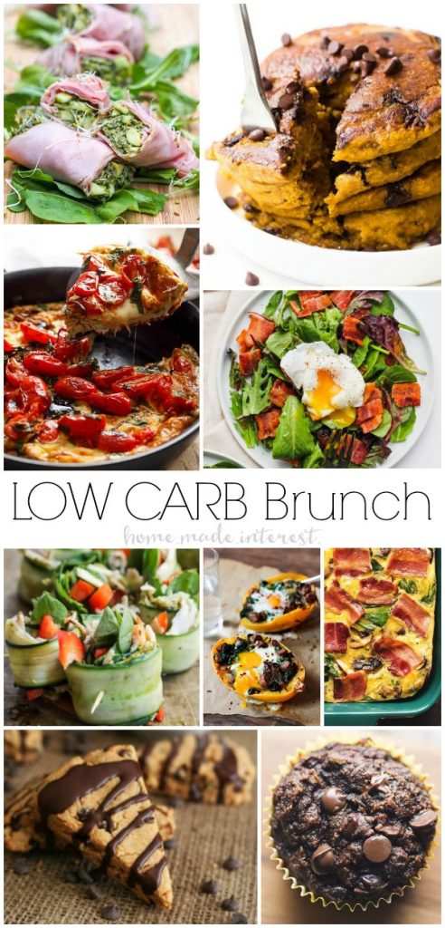 Low Carb brunch ideas and recipes for the perfect brunch on Mother's Day. Low Carb breakfast and low carb brunch recipes for quiche, low carb casseroles and even low carb drinks ideas.