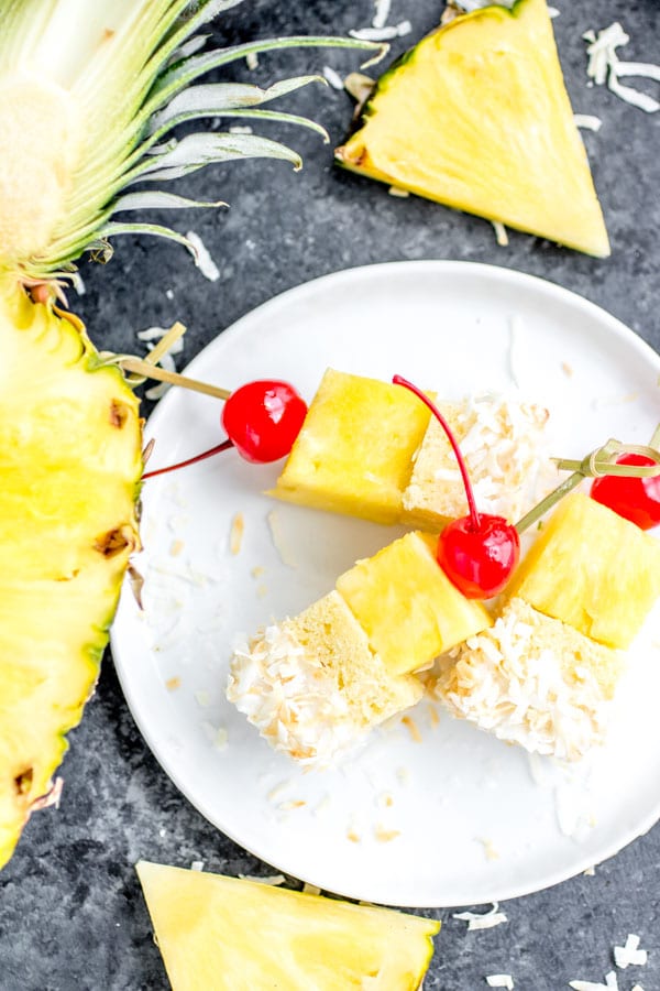 Pina Colada Cake with pineapple