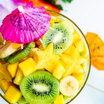 Pina Colada Tropical Fruit Salad with kiwi