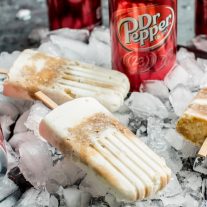 Dr. Pepper Popsicles on ice
