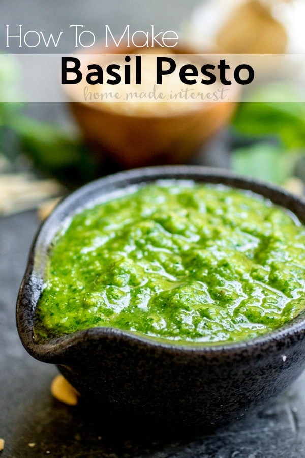How to Make Basil Pesto with just 5 simple pesto ingredients. This healthy pesto recipe is so easy to make and it's a healthy, vegan, pesto sauce recipe for easy dinners and amazing appetizers. 