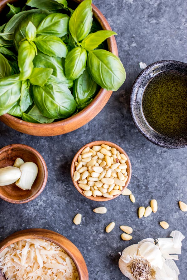 ingredients on How To Make Basil Pesto