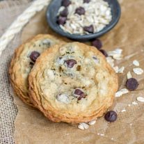 Cowboy Cookies with oats and chocolate chips