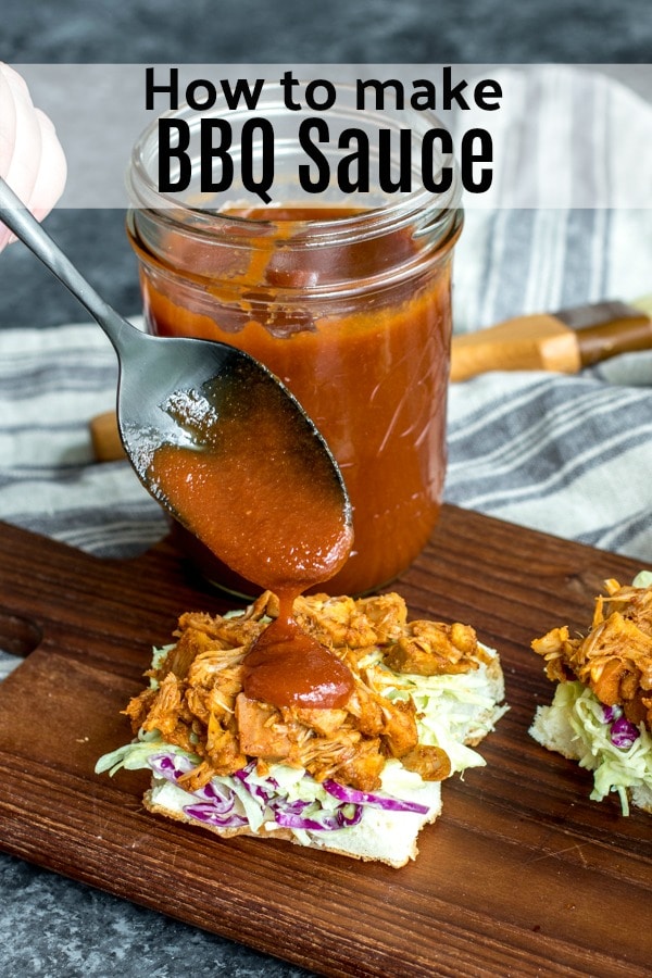 This homemade bbq sauce is for ribs, pulled pork, chicken, whatever you like! It's a sweet and spicy BBQ sauce recipe that is perfect for summer BBQs, grilling recipes, and slow cooker recipes. Learn how to make BBQ sauce at home! #BBQ #bbqsauce #sauce #grilling #ribs #chicken # pork #homemadeinterest