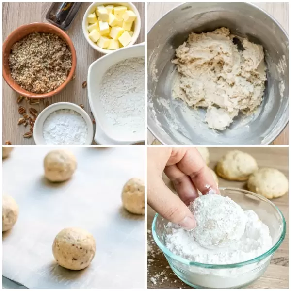 Step-by-step instructions for making Mexican wedding cookies