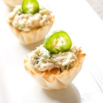 Chicken Jalapeno Popper Cups with jalapeno slice